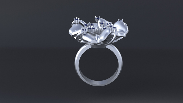 Gold Ring with Rubies "Lily"