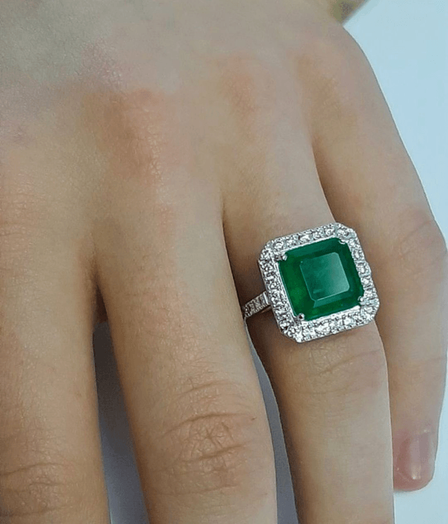 Set with Emeralds and Diamonds