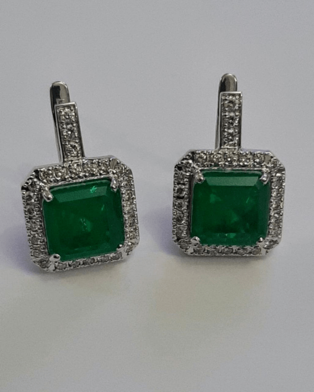 Set with Emeralds and Diamonds